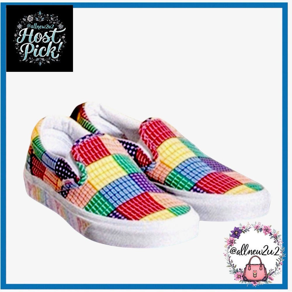 Van's Rainbow Pride Slip on Shoes New with Tags Gorgeous! LQBTQ+ MultiHP - Picture 3 of 15
